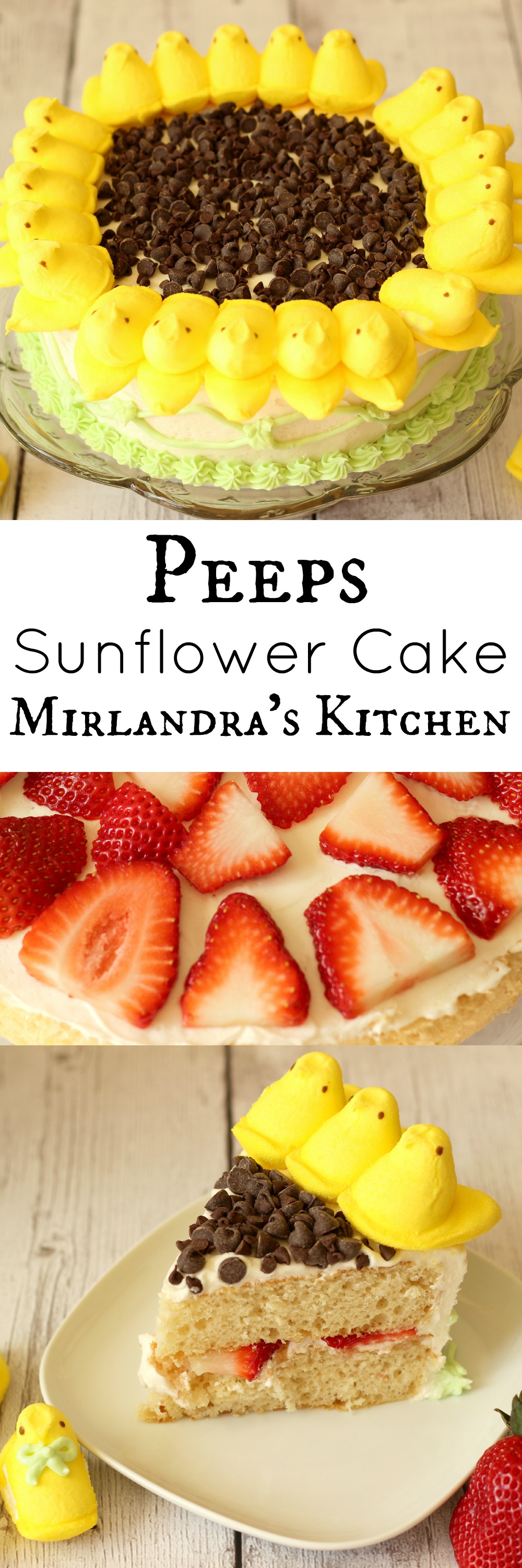 Peeps Sunflower Cake at Weekend Potluck #163 - Meet Penny