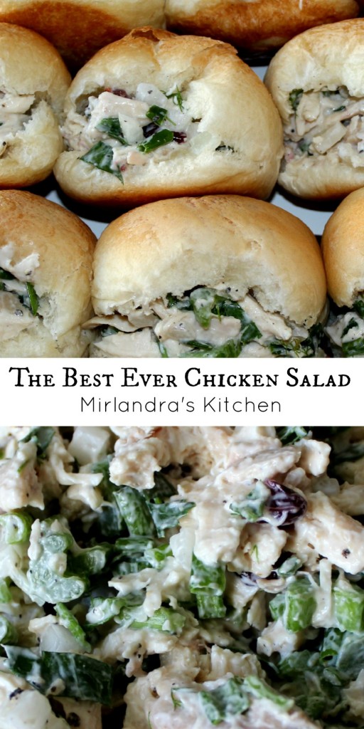 This chicken salad is perfect. It is moist, flavorful and has just a few hints of fruit in it. It is super easy to make your own and downright scrumptious