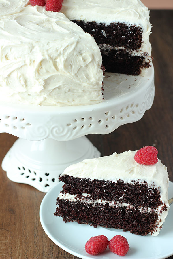 Gluten Free Chocolate Vanilla Bean Layer Cake - Sisters Sans Gluten