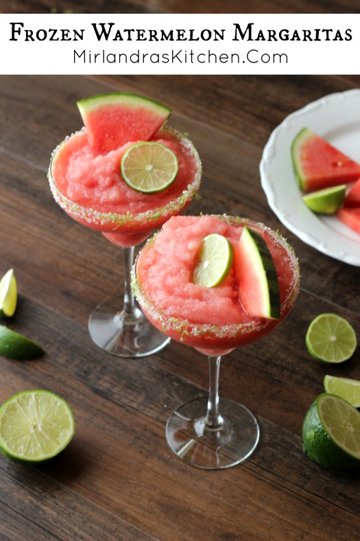 Refreshing and delicious, this Frozen Watermelon Margarita is my favorite summer drink. It is the perfect blend of tequila, sweet watermelon and tangy lime.