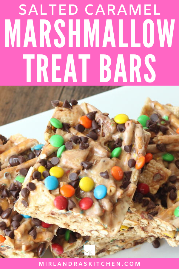 Salted Caramel Marshmallow Treat Bars - Mirlandra's Kitchen