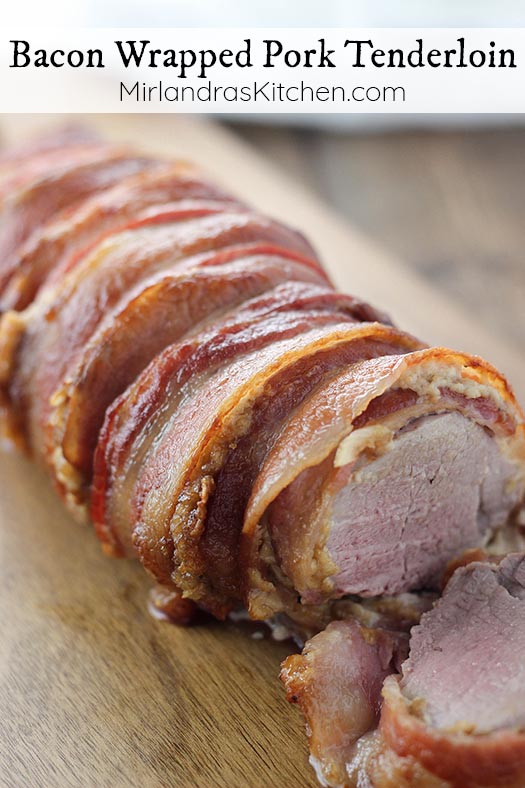 We love this simple bacon wrapped pork tenderloin! The creamy onion sauce and bacon make this easy dinner look fancy without the extra work. Serve it with a salad or rice and veggies for a fast, easy meal.